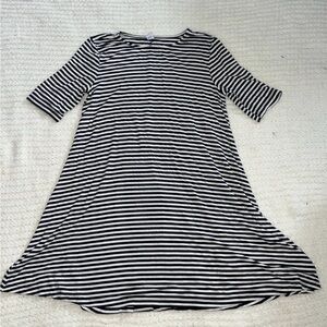 Old Navy Black and White Striped Midi Dress